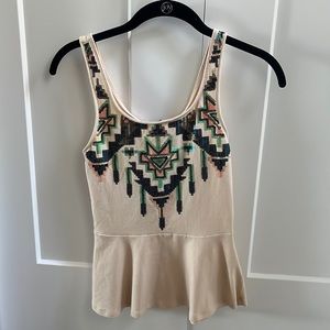 Express sequin peplum tank